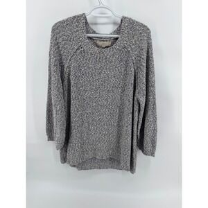 LOFT Womens Gray Textured Knit Sweater Raglan Sleeves XL Extra Large